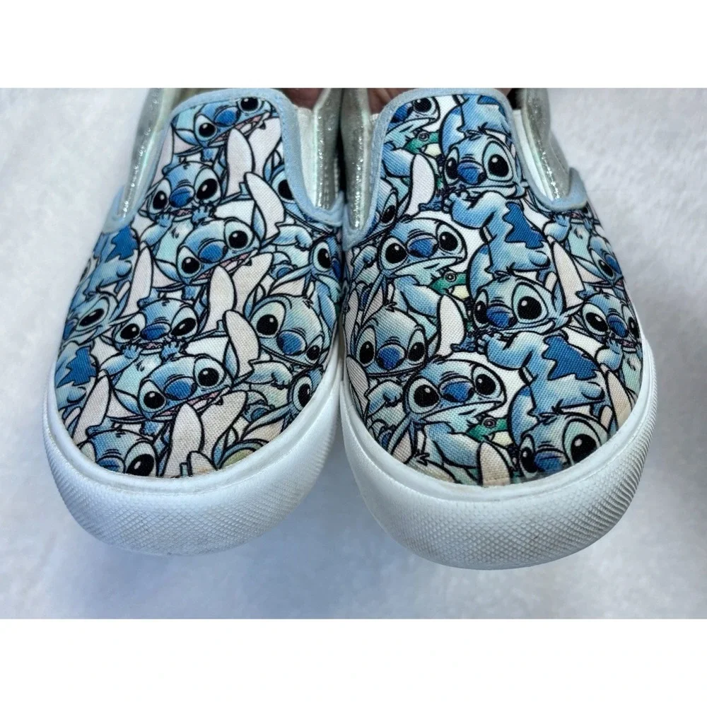 Stitch Ground Up Disney Lilo Stitch silver glitter Slip On Shoes sneaker youth 3